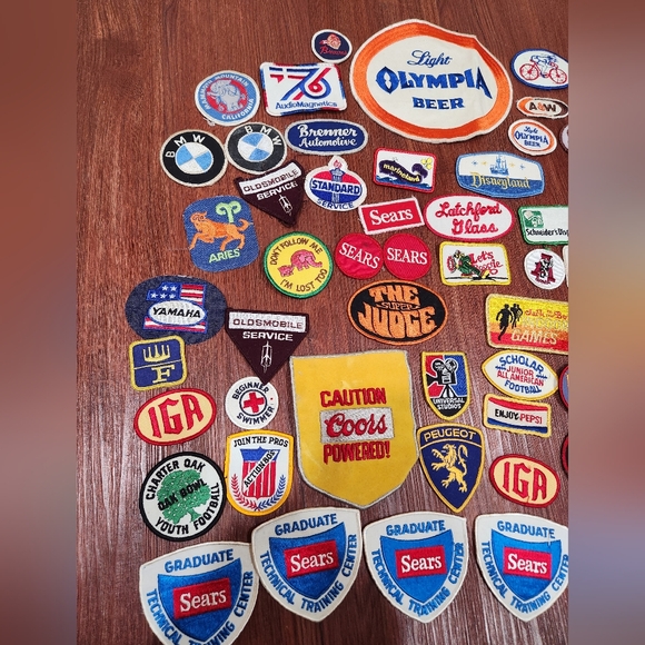 Vintage 70s 80s Patches Car Oil Disneyland Sears Beer Soda Boy Scouts Motorcycle - Picture 3 of 7